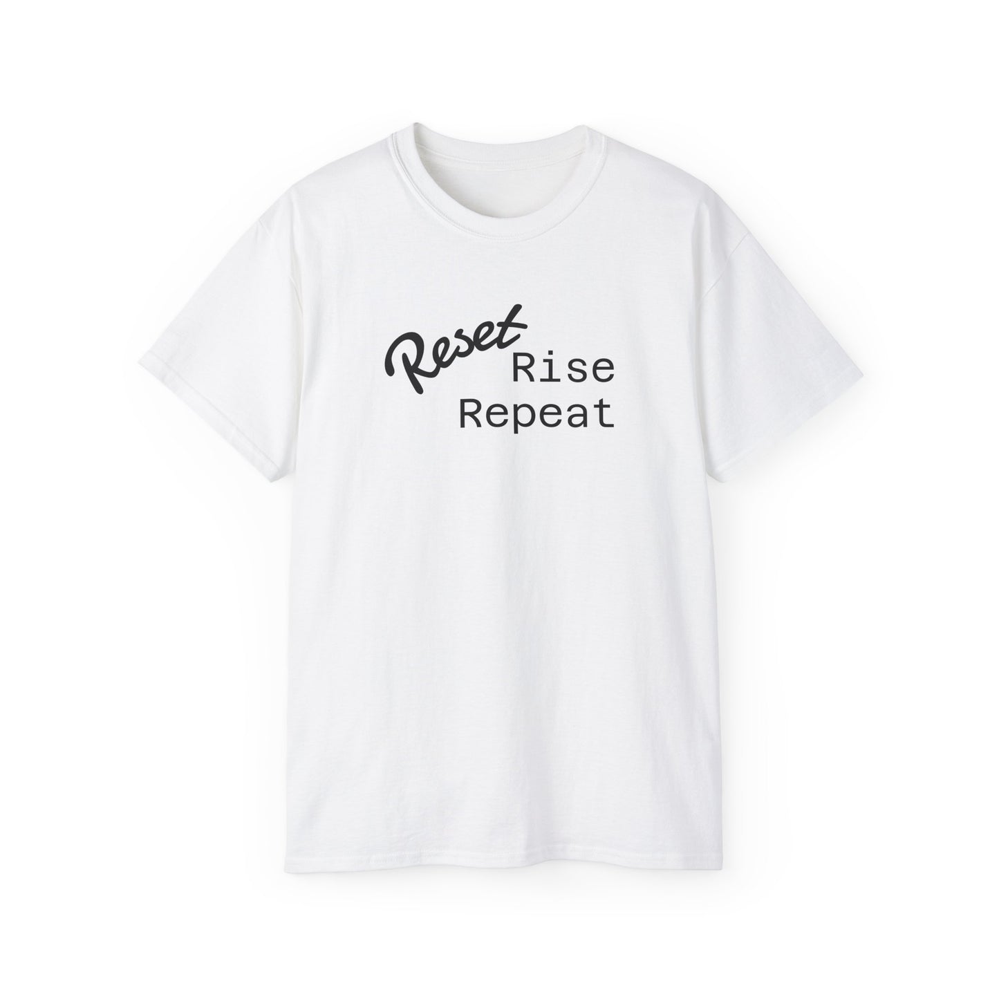 Reset, Rise, Repeat Unisex Ultra Cotton Tee - Motivational Shirt