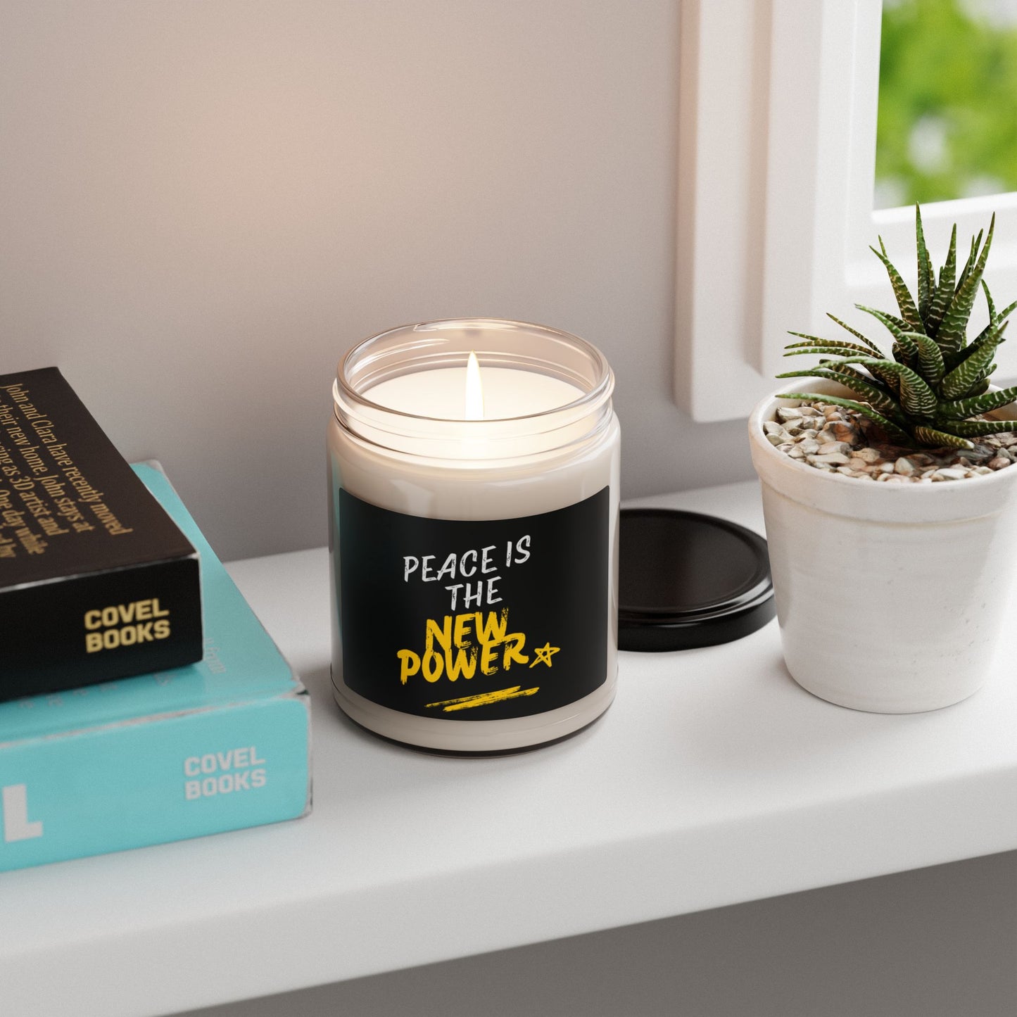 Peace Is The New Power Scented Soy Candle - "Peace is the New Power" - 9oz Aromatherapy Candle for Relaxation