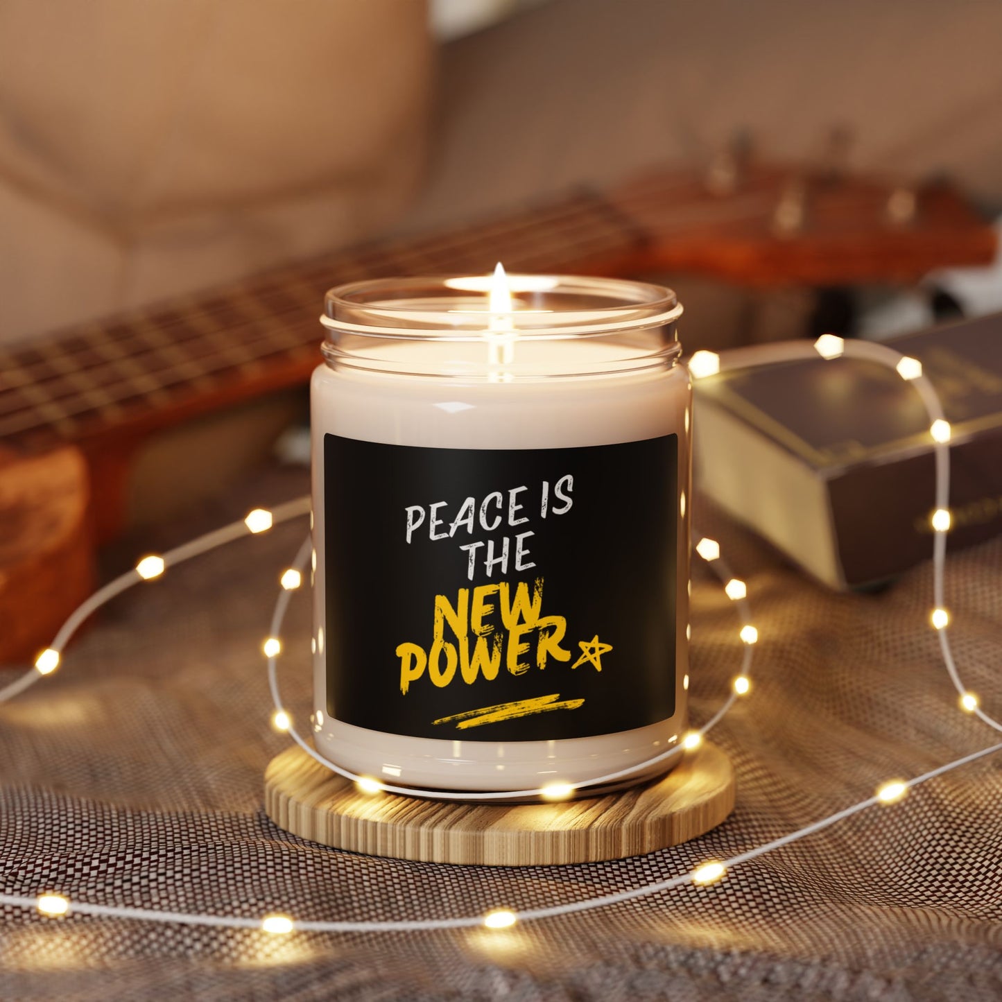Peace Is The New Power Scented Soy Candle - "Peace is the New Power" - 9oz Aromatherapy Candle for Relaxation