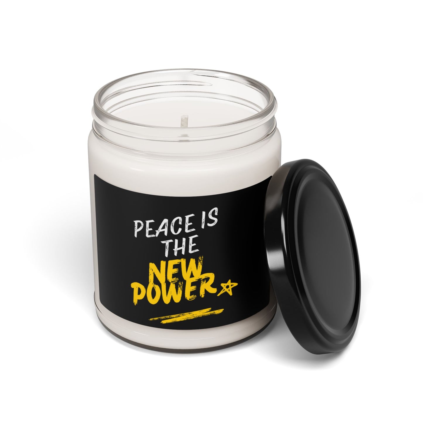 Peace Is The New Power Scented Soy Candle - "Peace is the New Power" - 9oz Aromatherapy Candle for Relaxation