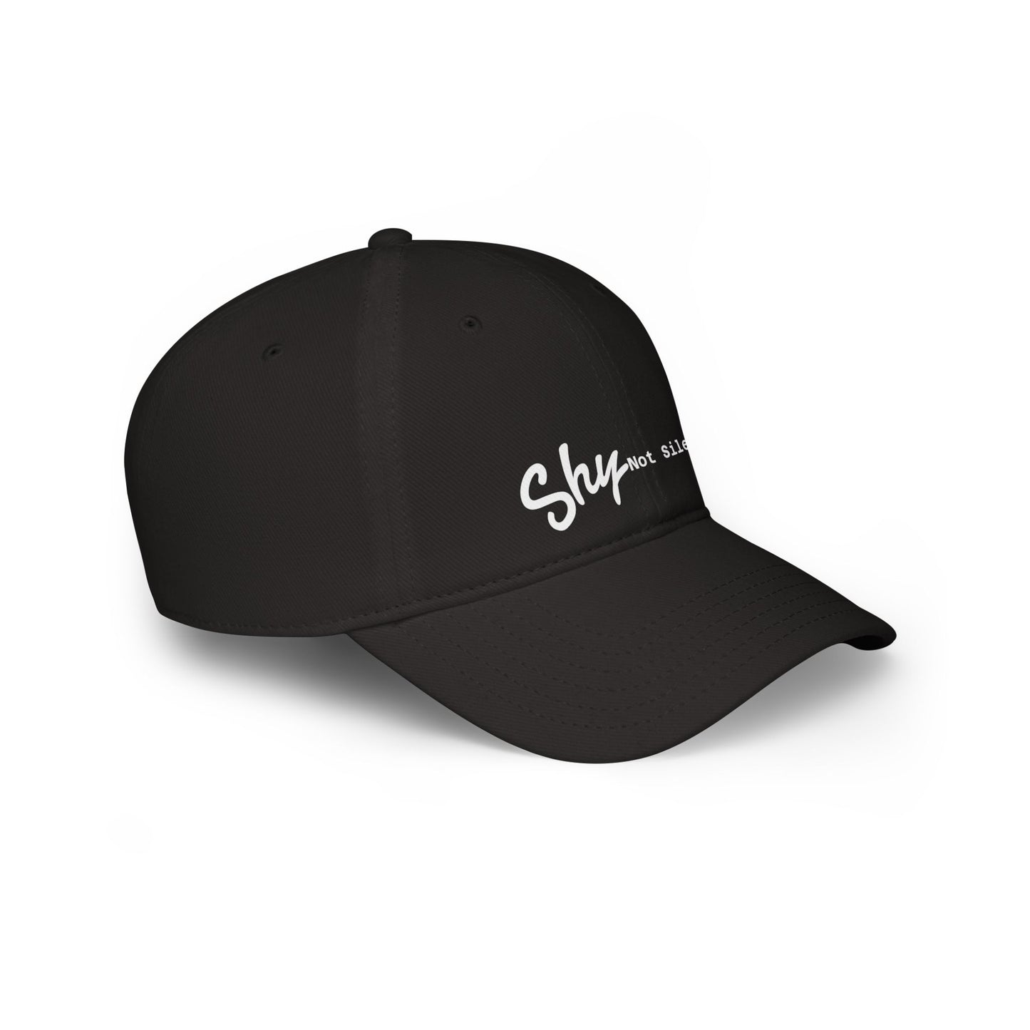 Shy Not Silent Baseball Cap – Casual Black Low Profile Hat for Confident Individuals