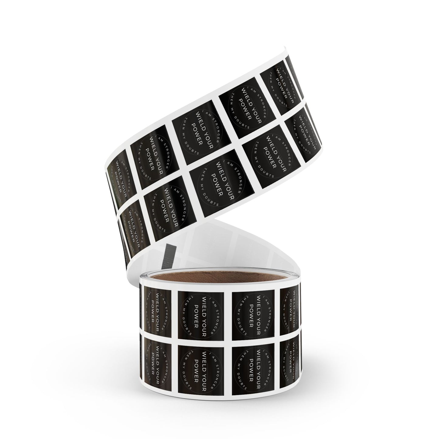 Empowering Square Sticker Label Rolls - "Wield Your Power"