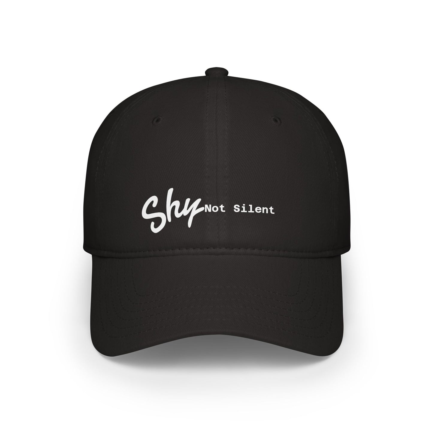 Shy Not Silent Baseball Cap – Casual Black Low Profile Hat for Confident Individuals