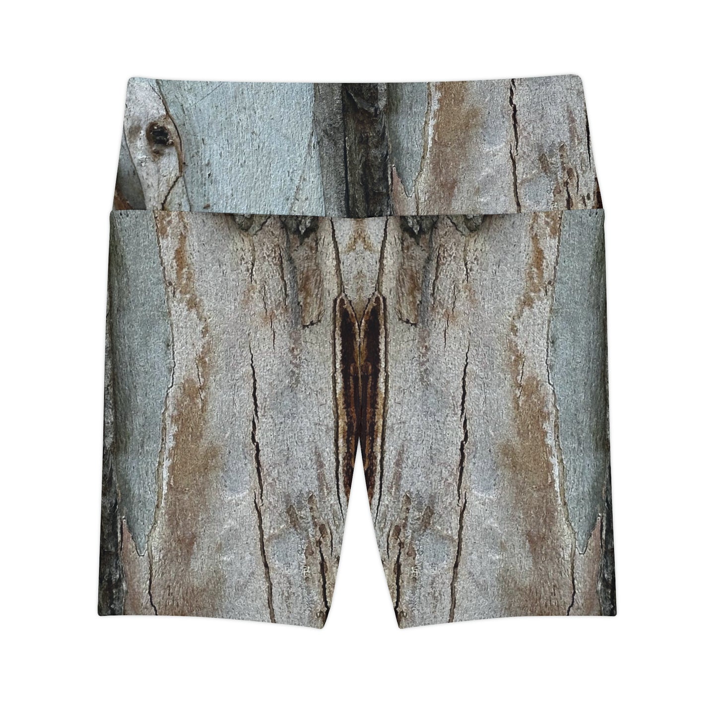 Nature-Inspired Women's Fitness Shorts, Stylish Paper Tree Print Athletic Shorts, Unique Women's Workout Bottoms