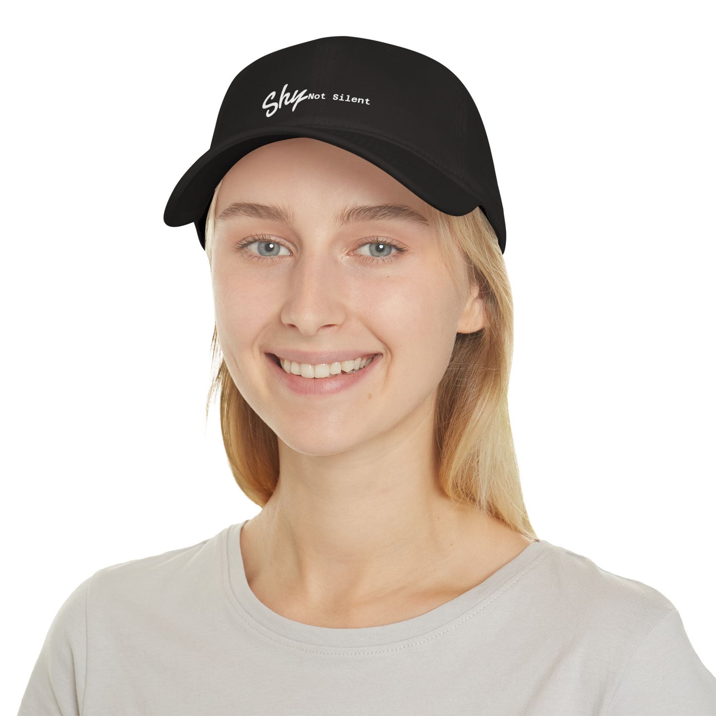 Shy Not Silent Baseball Cap – Casual Black Low Profile Hat for Confident Individuals