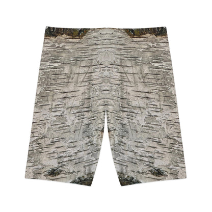 Earthy Tree Bark Print Women's Bike Shorts