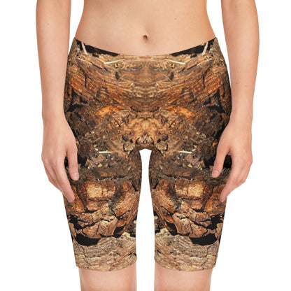 Bark Patterned Women's Bike Shorts