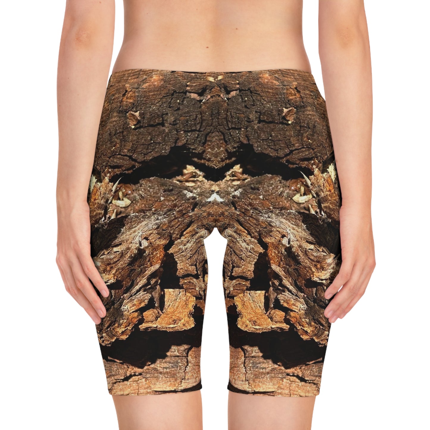 Bark Patterned Women's Bike Shorts