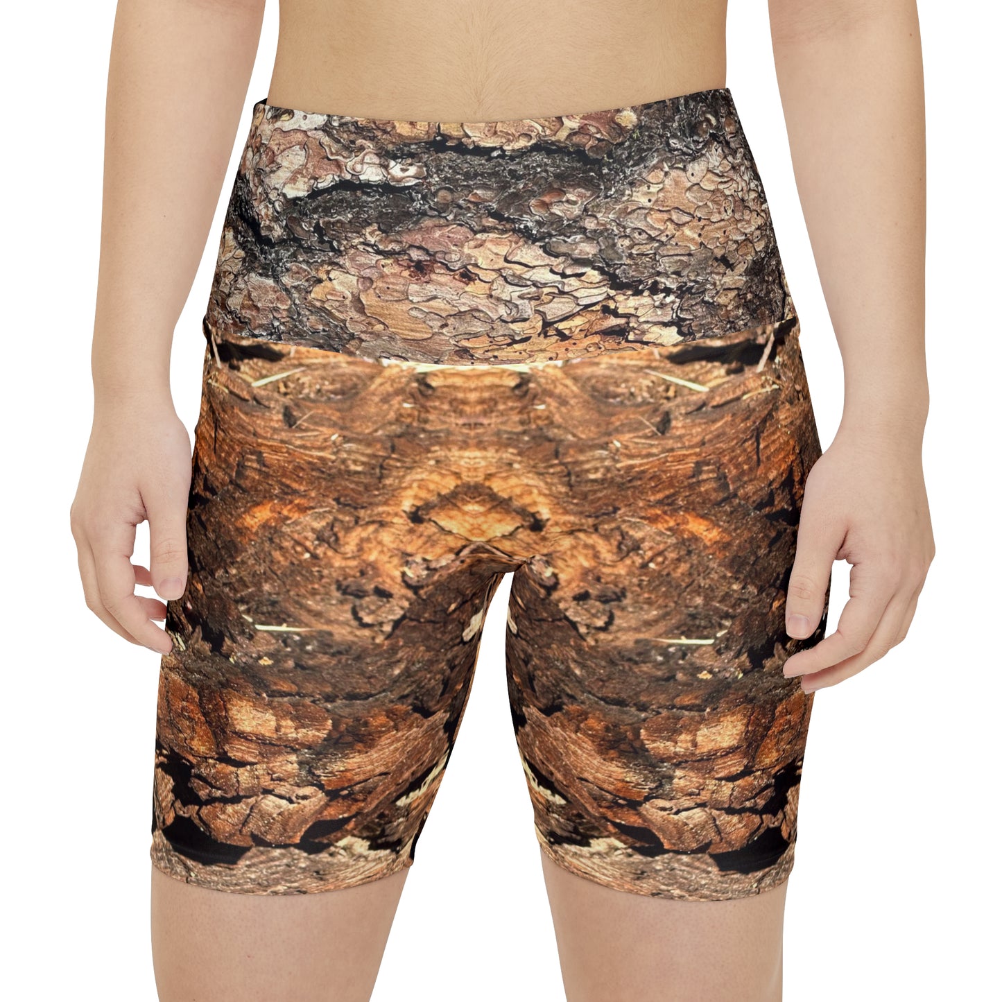 Tree bark patterned Women's Workout Shorts